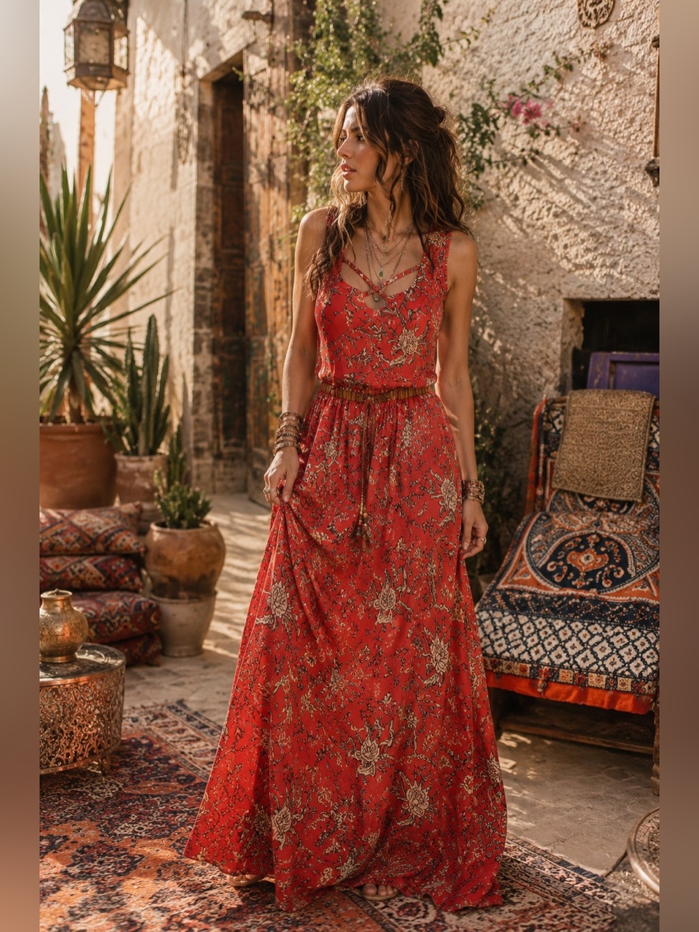 Trixxi Floral Sleeveless Summer Goddess Maxi Dress 🔥Bohemian vibes| XL